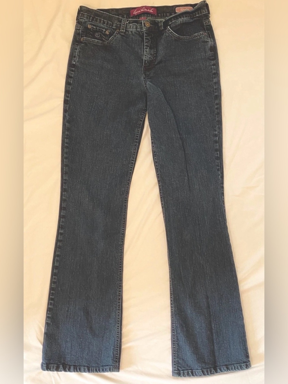 Gloria Vanderbilt Gisele, Size 6 Bootcut Jeans, Women, 5-Pocket Button Zip